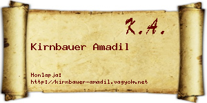 Kirnbauer Amadil névjegykártya